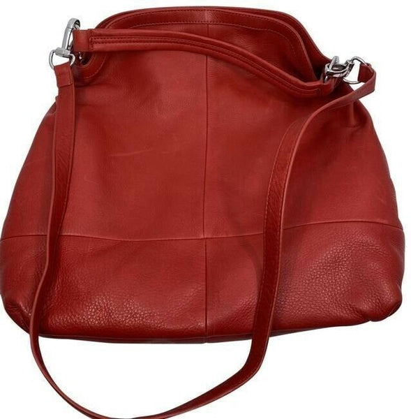 b makowsky large red leather shoulder bag