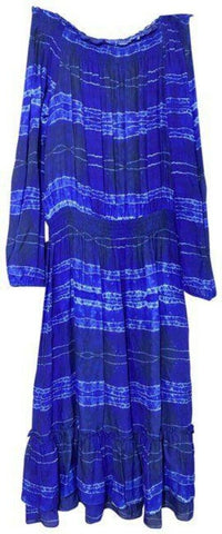 nicole miller blue new tie dye off the shoulder msrp