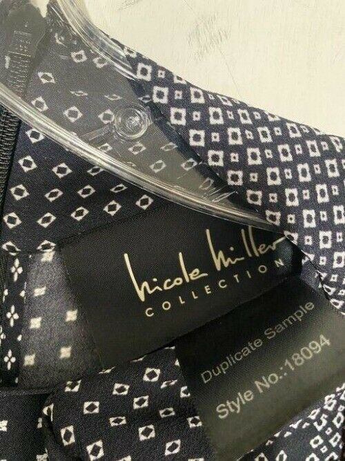 nicole miller navy white new foulard msrp