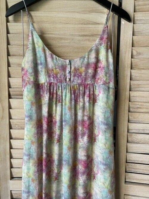nicole miller pink blue green msrp long casual maxi dress