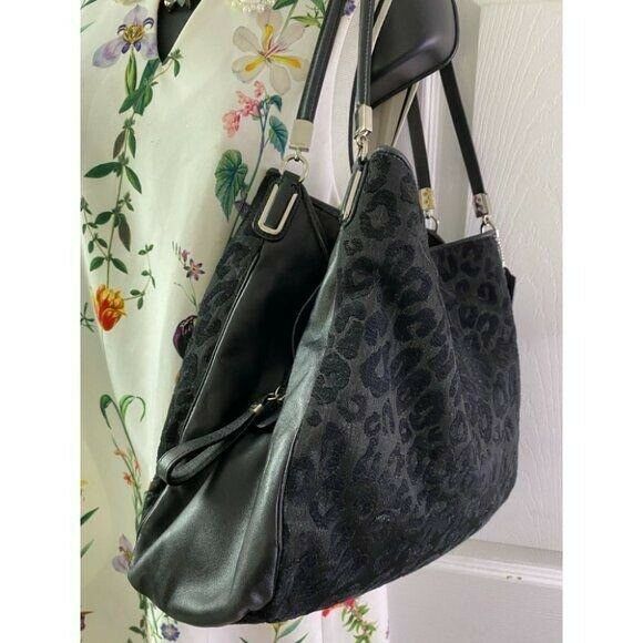 COACH Large Black Jacquard Fabric Tote Bag