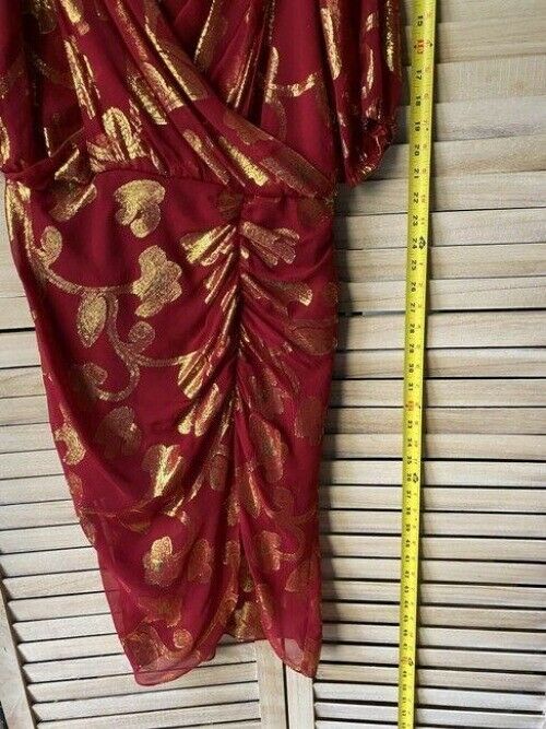 nicole miller red gold msrp long casual maxi dress