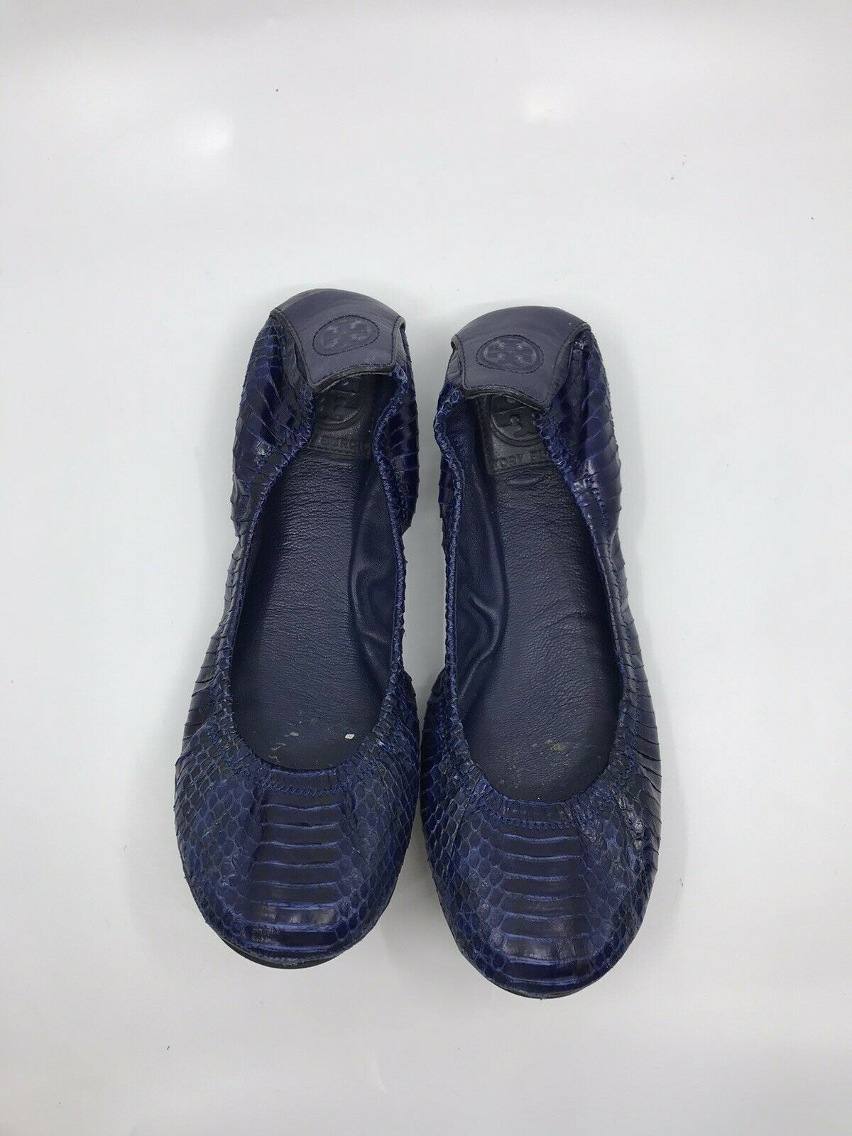TORY BURCH Navy Snake Skin ballet Flats Size 9