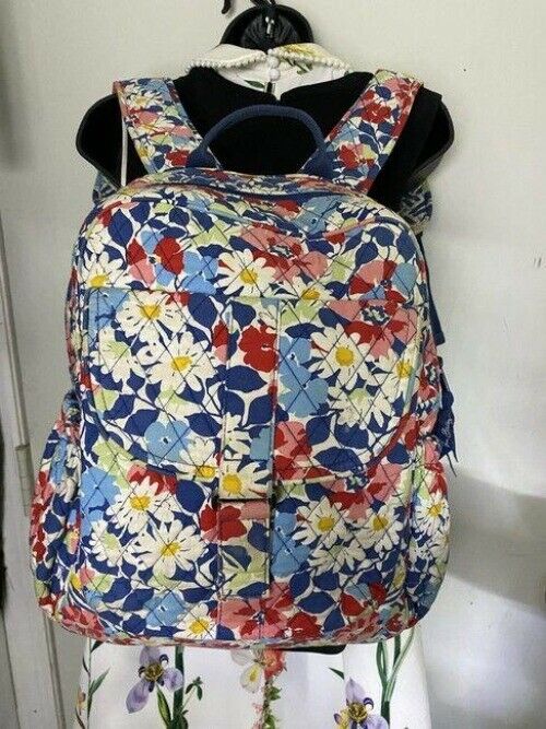 vera bradley floral quilted large multicolor backpack