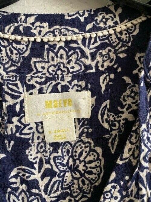 maeve navy white xs for anthropologie short casual dress