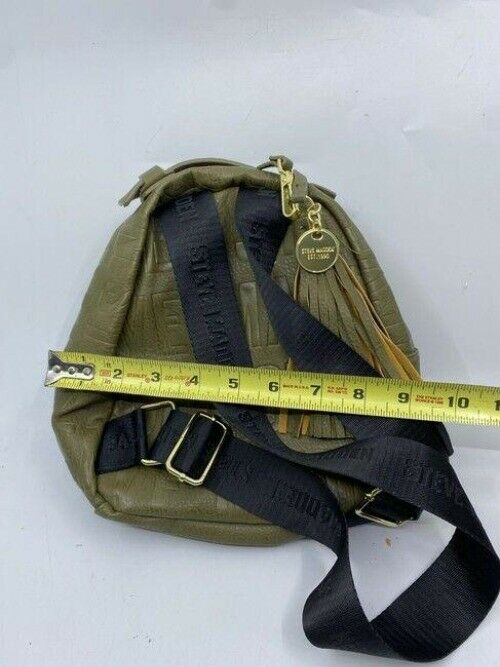 steve madden green leather backpack
