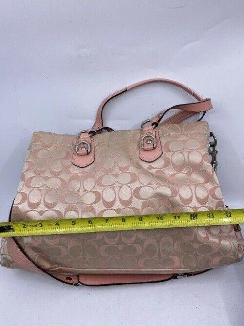 coach msrp pink silver fabric cross body bag