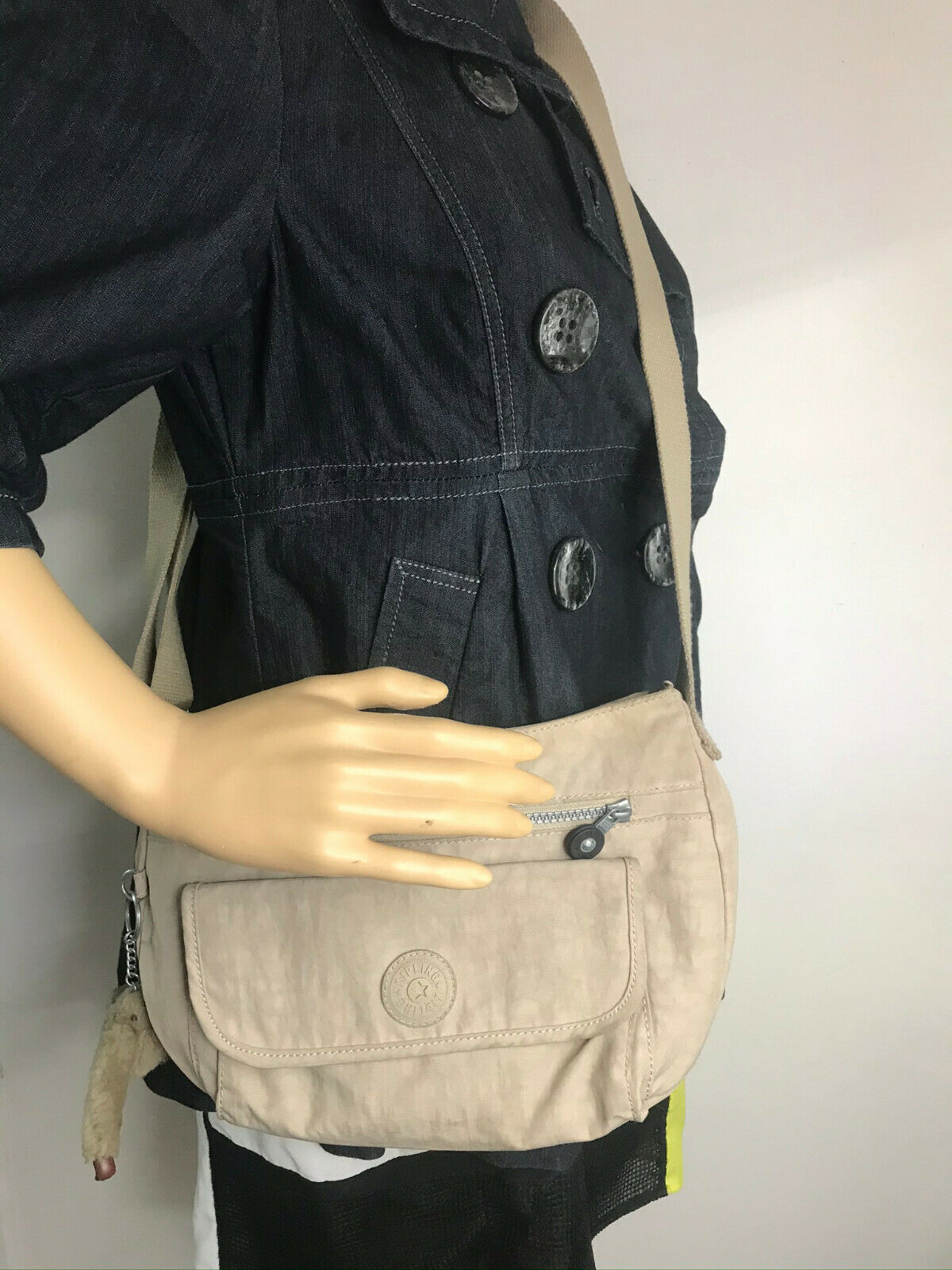 Kipling Tan Nylon Medium Size Crossbody Bag