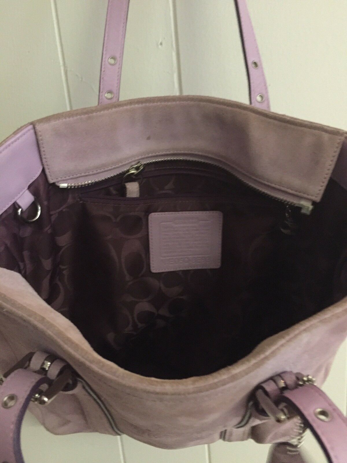 COACH Lavander Suede Tote Bag