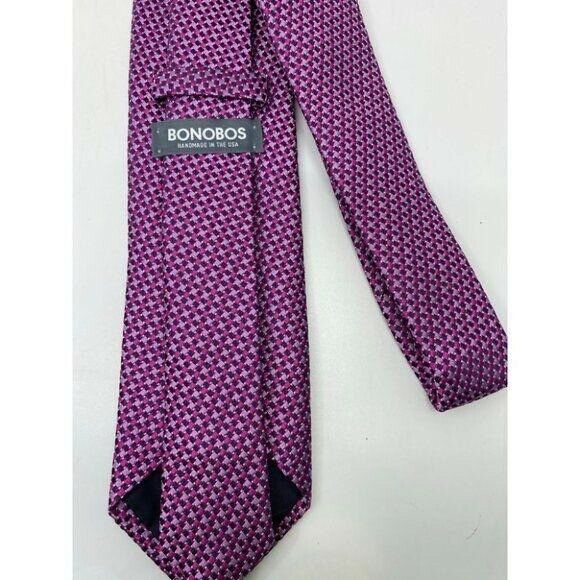 New BONOBOS Purple Black Premium Neck Tie Handmade
