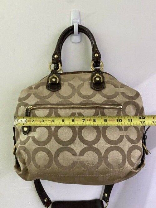 coach bag gold black fabric tote