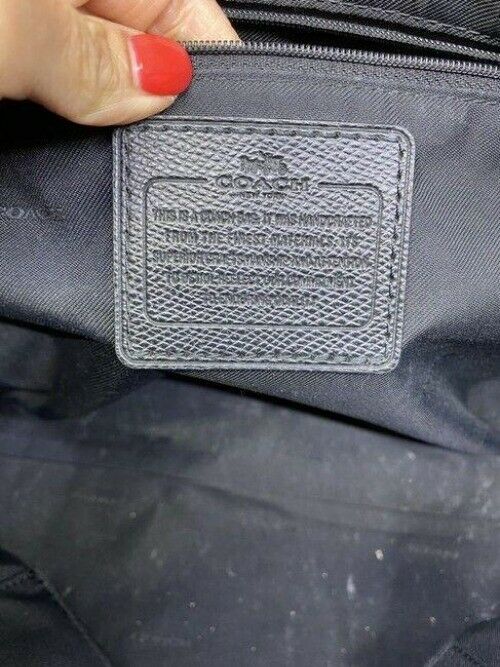 coach large black leather shoulder bag