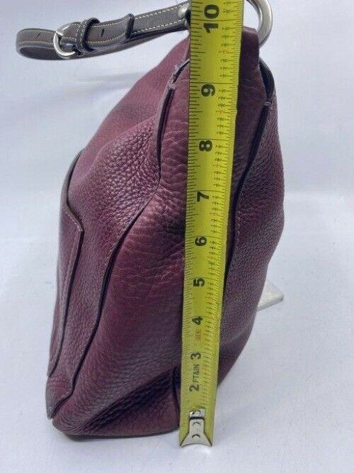 coach medium bag handbag maroon leather shoulder bag