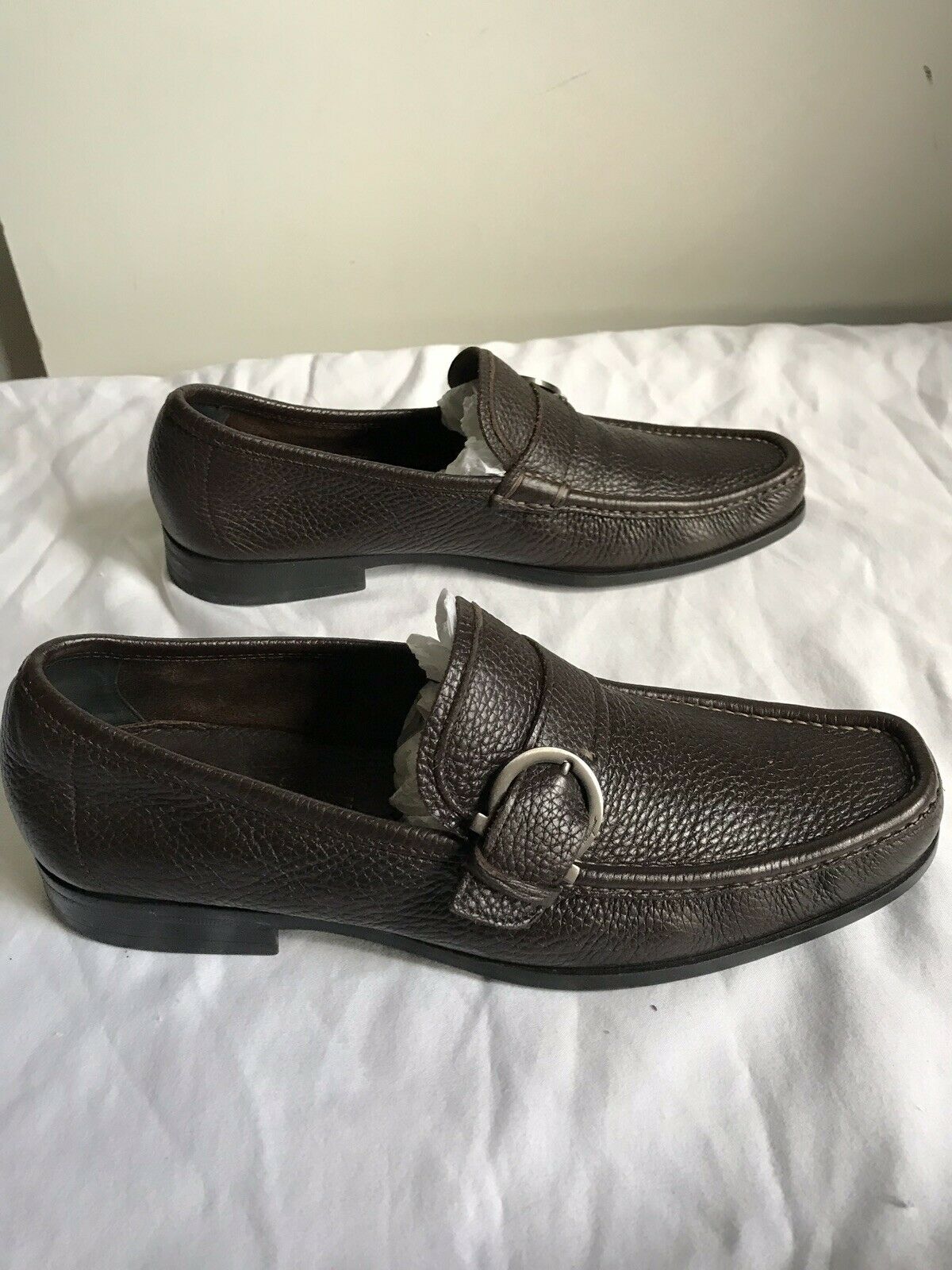 Salvatore Ferragamo Brown Pebbled Leather Size 7
