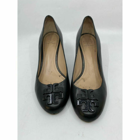 TORY BURCH Black Tan Flat Wedges Shoes Size 8.5