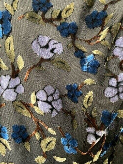 Nicole Miller Gray Blue Gold Floral Msrp Mid Length Short Casual Dress
