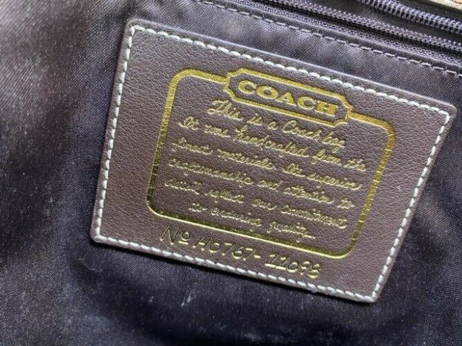 coach bag large brown fabric tote
