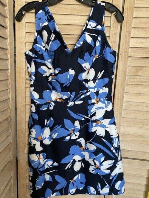 milly blue white new printed msrp short formal dress