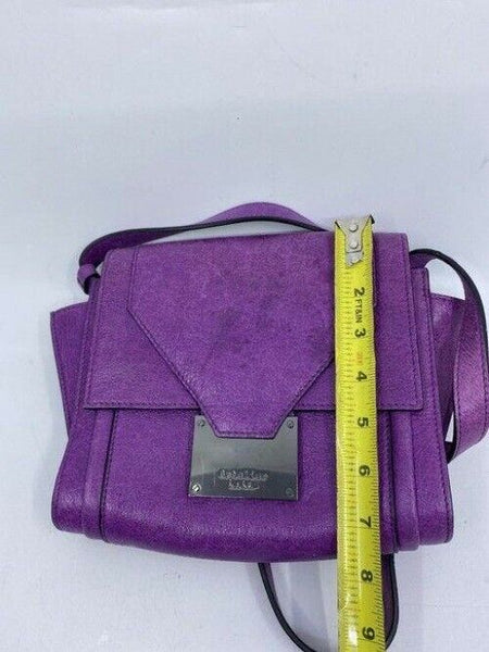 Nicole Miller Nwot Msrp Purple Leather Cross Body Bag
