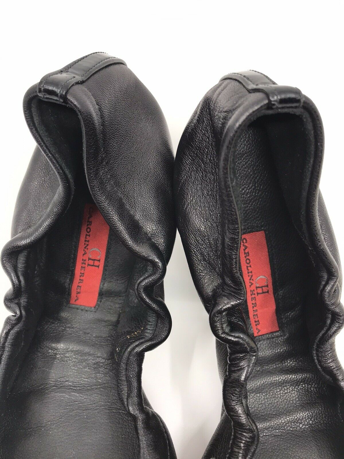 Carolina Herrera Black Ballet Flats w Bow sz 7