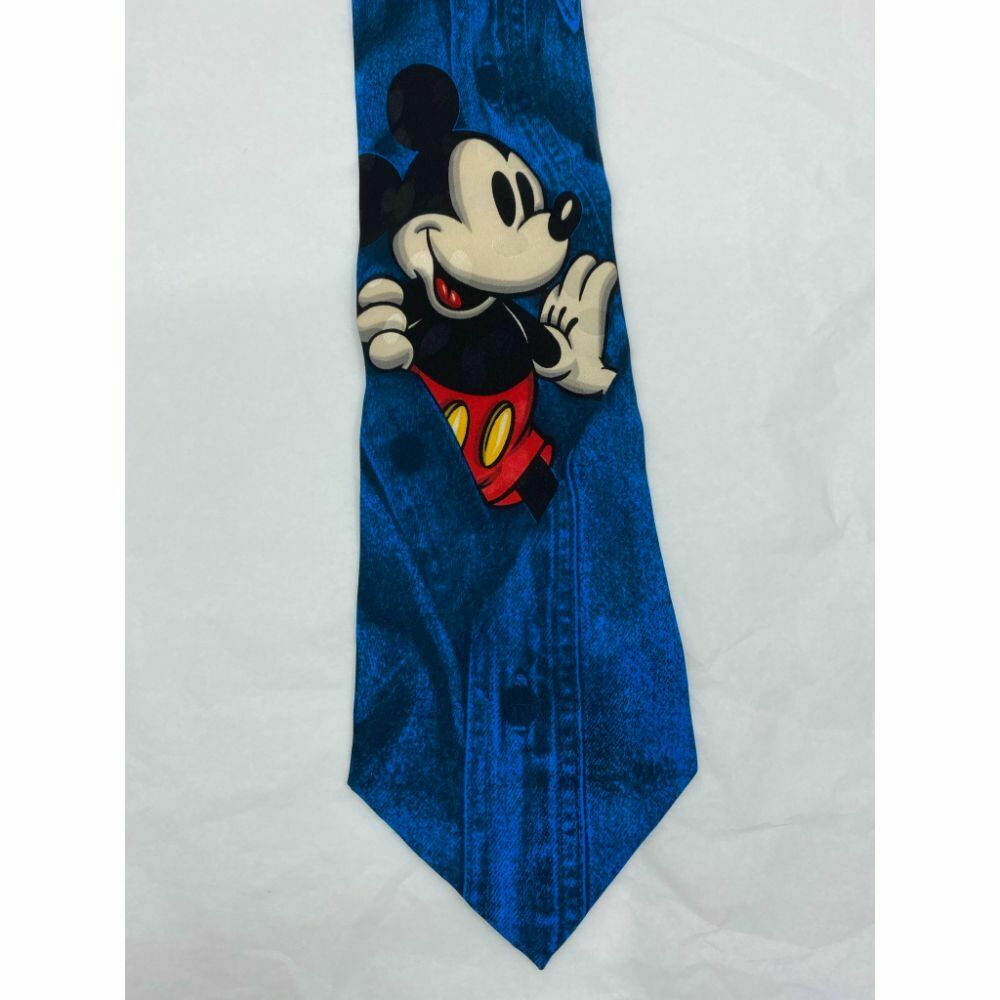 New! MICKEY MOUSE Disney Neck Tie Blue 100% Silk Handmade