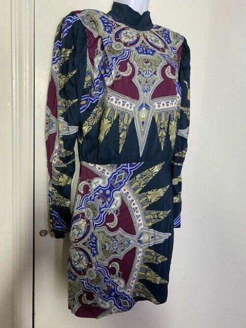 nicole miller multicolor new paisley msrp mid length formal dress