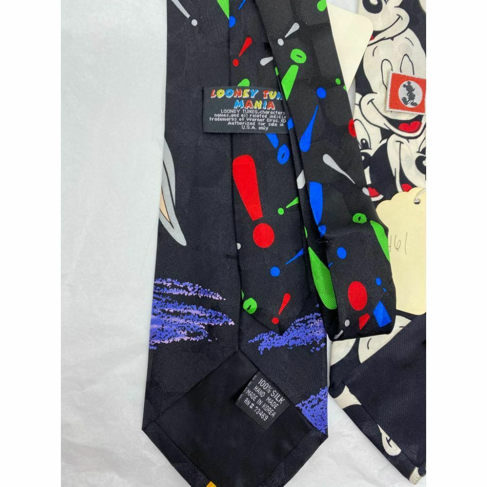 New Lot of 3 Neck tie Disney, Looney Tunes Black Red White Total Msrp 75