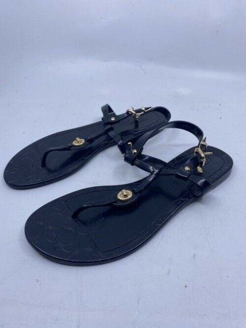 Coach Black Unique Adjustable Sandals Size Us