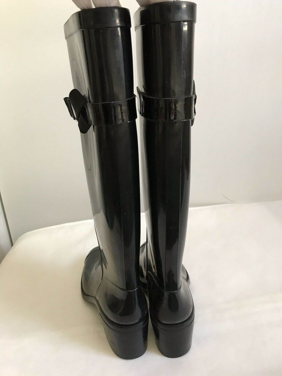 SALVATORE FERRAGAMO Black Rain Boots Sz 38