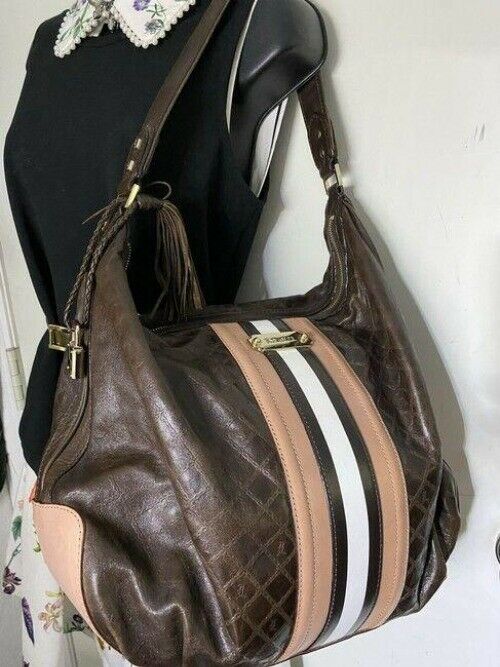 lamb l large brown leather shoulder bag