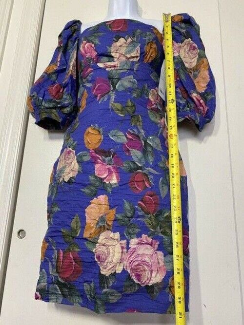 nicole miller blue multicolor new ruched floral msrp