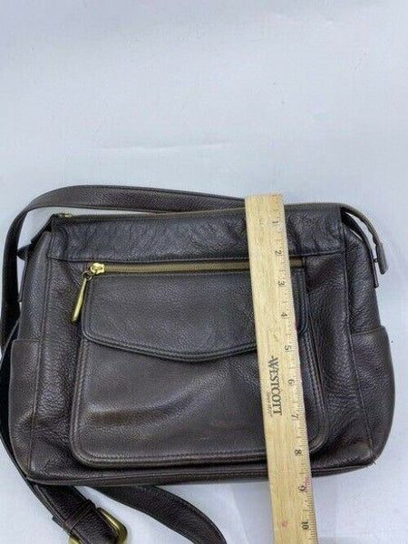 valerie stevens brown leather cross body bag