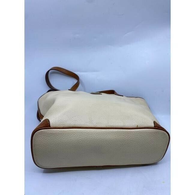 dooney and bourke bag white brown leather tote
