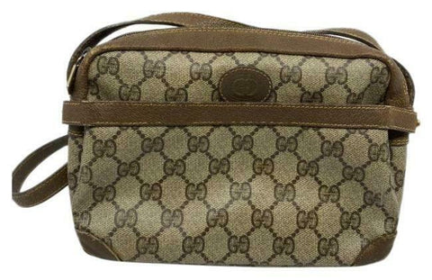 Gucci Vintage Brown Signature Crossbody Bag