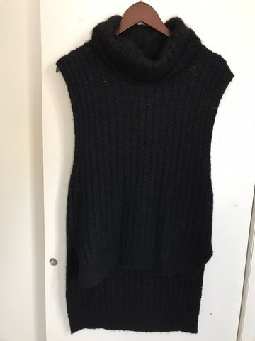 PHILLIP LIM Black Knit Turtle Neck Top Small