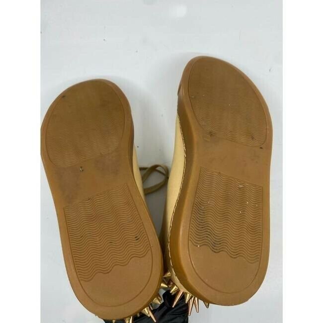 RUTHIE DAVIS Tan Leather Mid Top Fashion Sneakers w/ Spikes Size 8