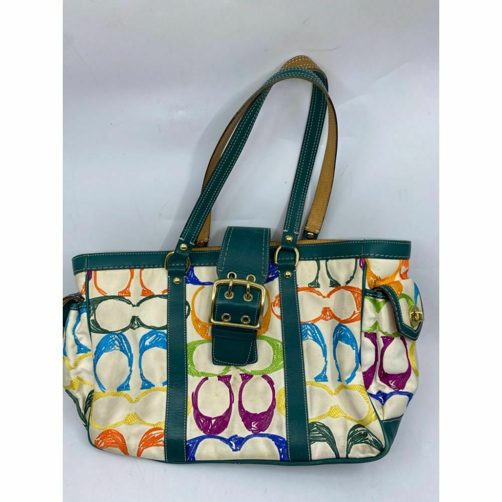 Coach Women's Large Multicolor Fabric Tote Bag