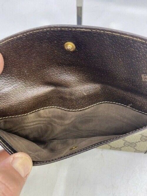 Gucci Brown Long Vintage Canvas Wallet