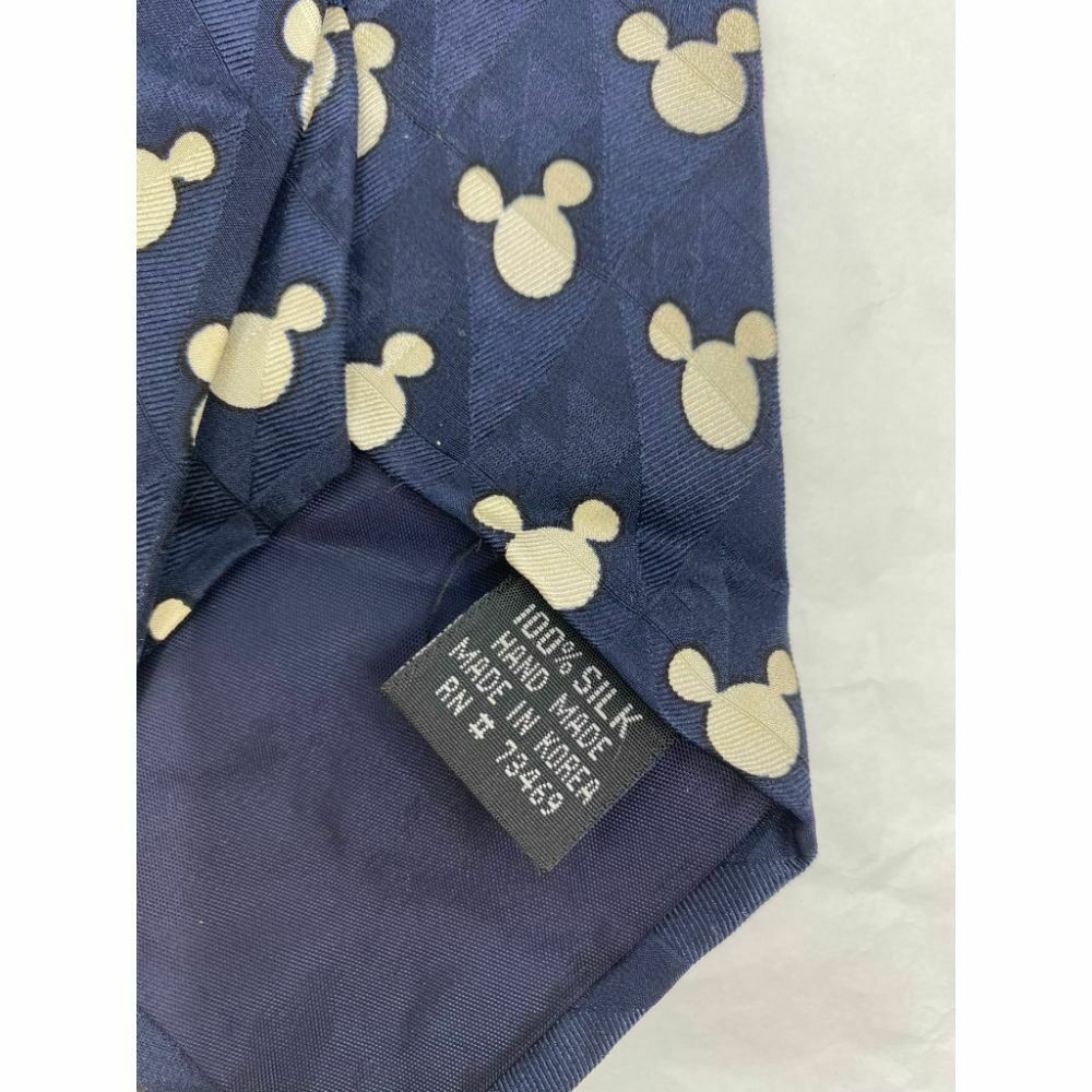 New! MICKEY MOUSE Disney Neck Tie Blue Cream 100% Silk Handmade