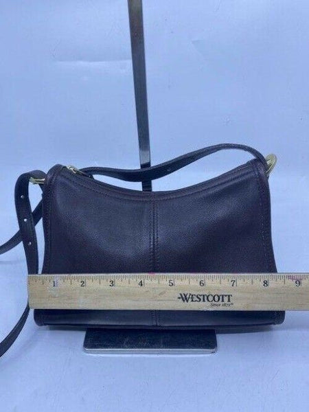 coach vintage small brown leather cross body bag