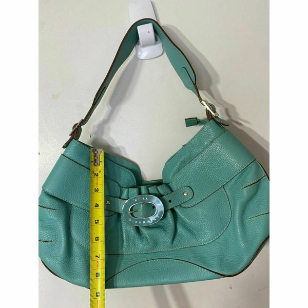ANYA HINDMARCH Blue Green Leather Shoulder Bag Msrp 1,200