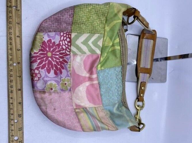 Coach Patched Multicolor Fabric Shoulder Bag
