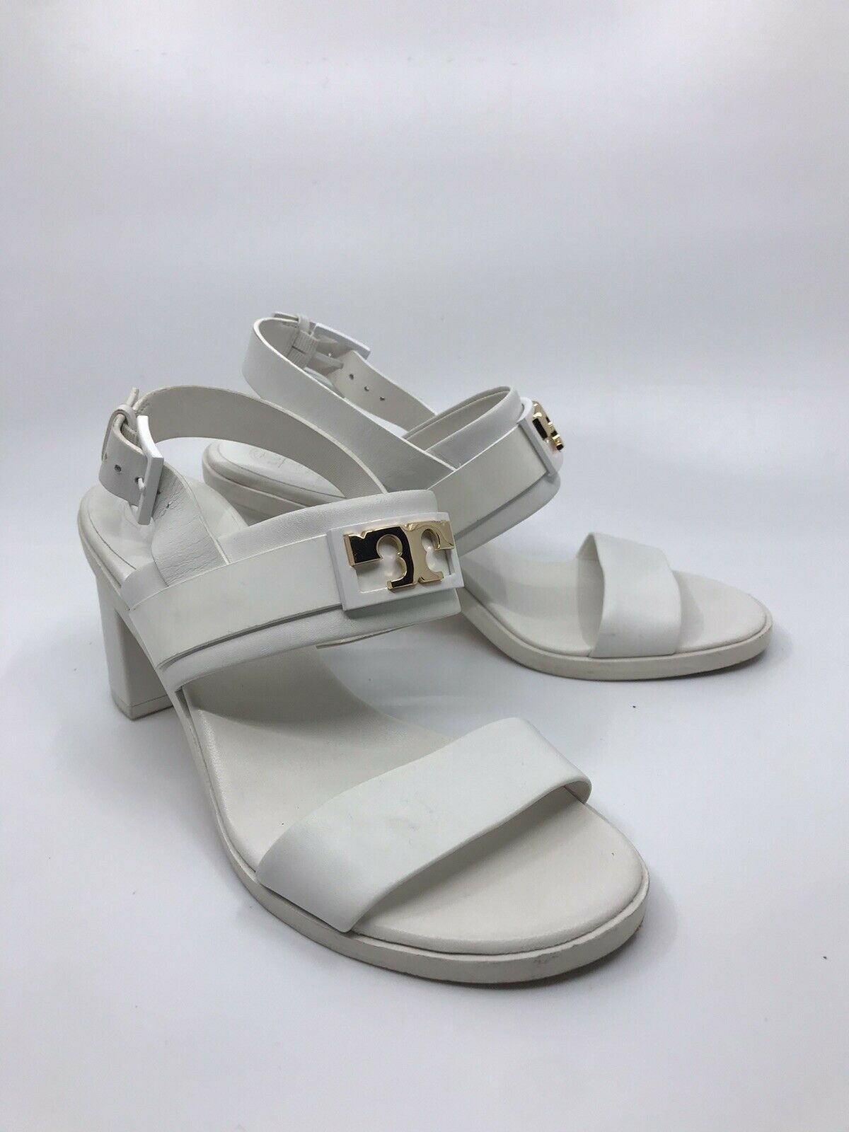 TORY BURCH White Leather High Heels Sandals 6
