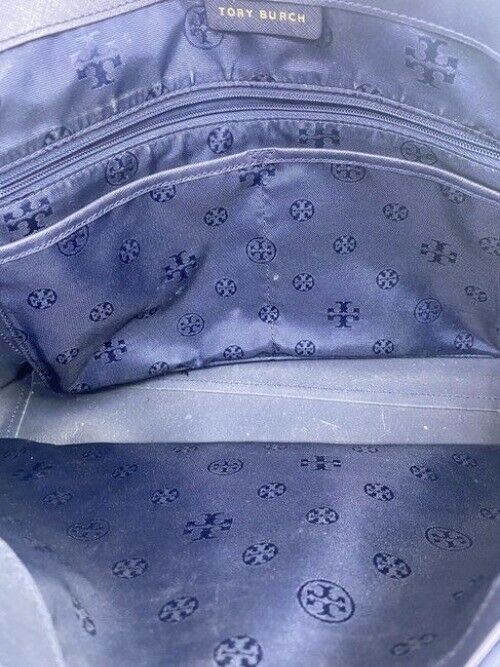 Tory Burch Padded Laptop Zip Black Leather Shoulder Bag