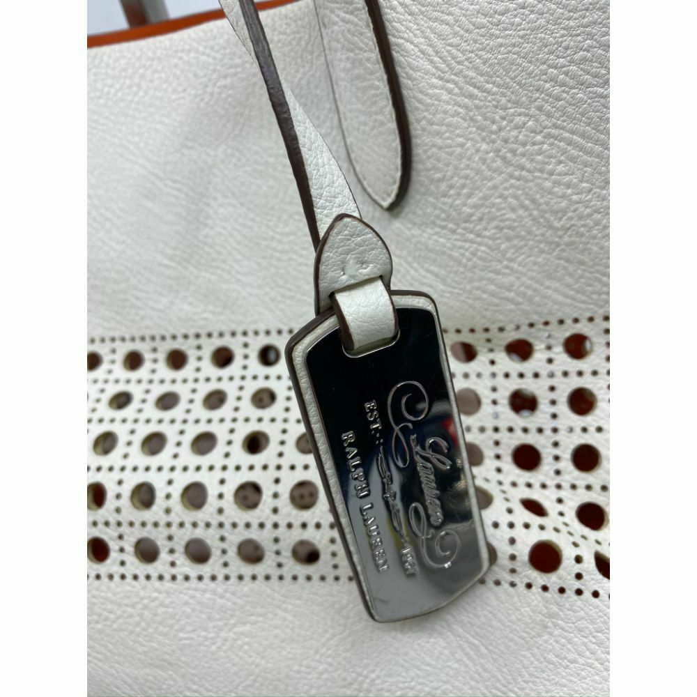 Ralph Lauren White Orange Shoulder Bag
