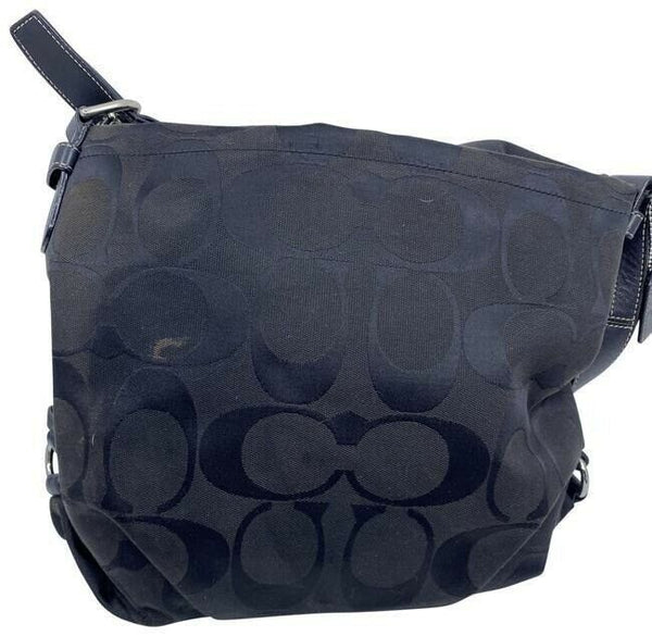 Coach Medium Tote Msrp Black Gray Jacquard Fabric Shoulder Bag