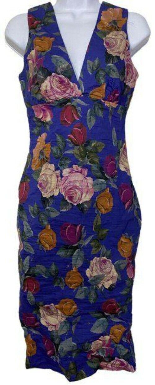 nicole miller multicolor new ruched v neck