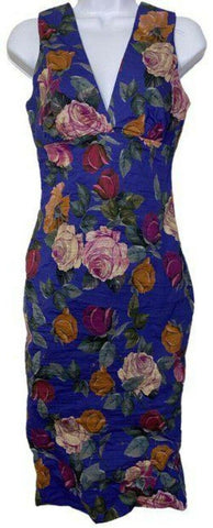 nicole miller multicolor new ruched v neck