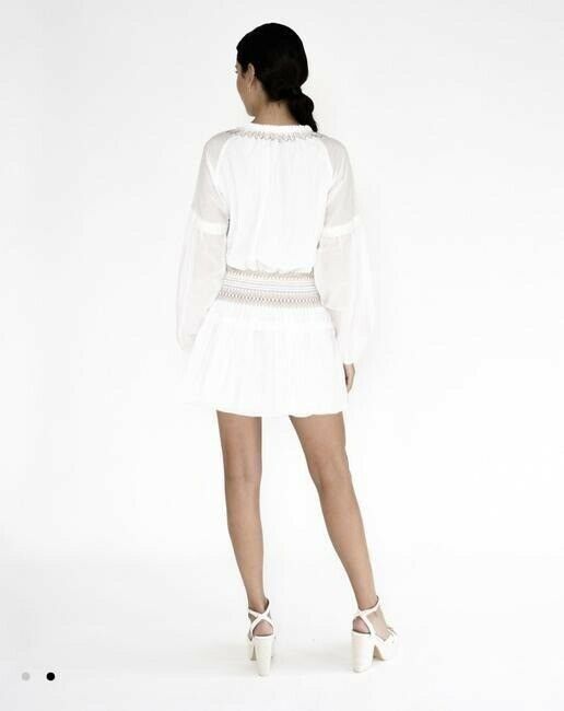 Nicole Miller white new embroidery msrp short formal dress