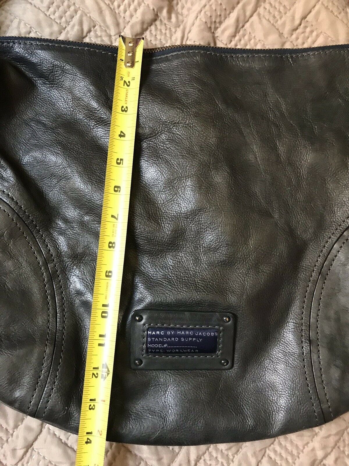 MARC JACOBS Dark grey Large Leather Hobo Bag
